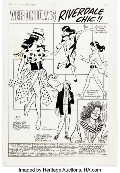 Original Comic Art:Illustrations, Dan DeCarlo Betty and Veronica #10 Fashion Illustration Veronica Original Art (Archie, 1988)...