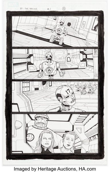 Original Comic Art:Story Page, Sean Chen and Lorenzo Ruggiero Dark Reign: Fantastic Four #1 Story Page 8 Original Art (Marv...