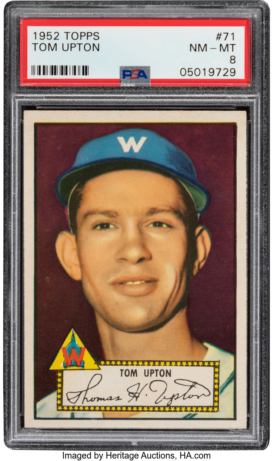 1952 Topps Tom Upton #71 PSA NM-MT 8 - Low Pop Condition Scarcity