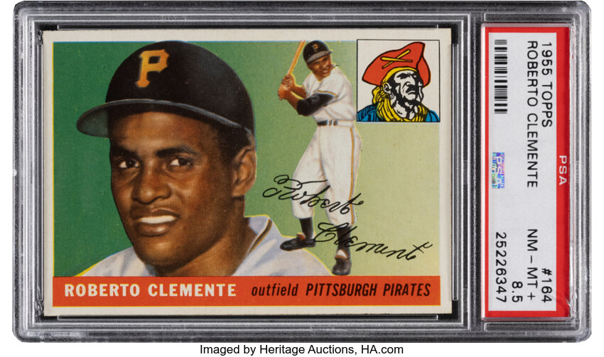 Baseball Cards:Singles (1950-1959), 1955 Topps Roberto Clemente Rookie #164 PSA NM-MT+ 8.5....