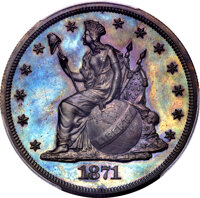 1871 $1 Standard Silver Dollar, Judd-1135, Pollock-1272, Low R.7, PR65 Brown PCGS....(PCGS# 61395)