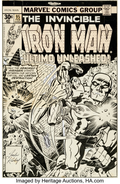 Original Comic Art:Covers, Jack Kirby and Al Milgrom Iron Man #95 Cover Original Art (Marvel, 1977)....