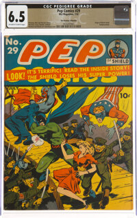 Pep Comics #29 The Promise Collection Pedigree (MLJ, 1942) CGC FN+ 6.5 Off-white to white pages