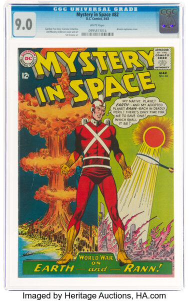 Silver Age (1956-1969):Science Fiction, Mystery in Space #82 (DC, 1963) CGC VF/NM 9.0 White pages....