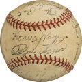 Baseball Collectibles:Balls, 1949 Pittsburgh Pirates Team Signed Baseball with Honus Wagner. ...