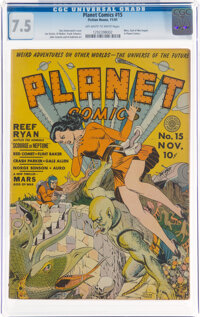 Planet Comics #15 (Fiction House, 1941) CGC VF- 7.5 Off-white to white pages