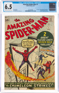 Silver Age (1956-1969):Superhero, The Amazing Spider-Man #1 (Marvel, 1963) CGC FN+ 6.5 Cream to
off-white pages....