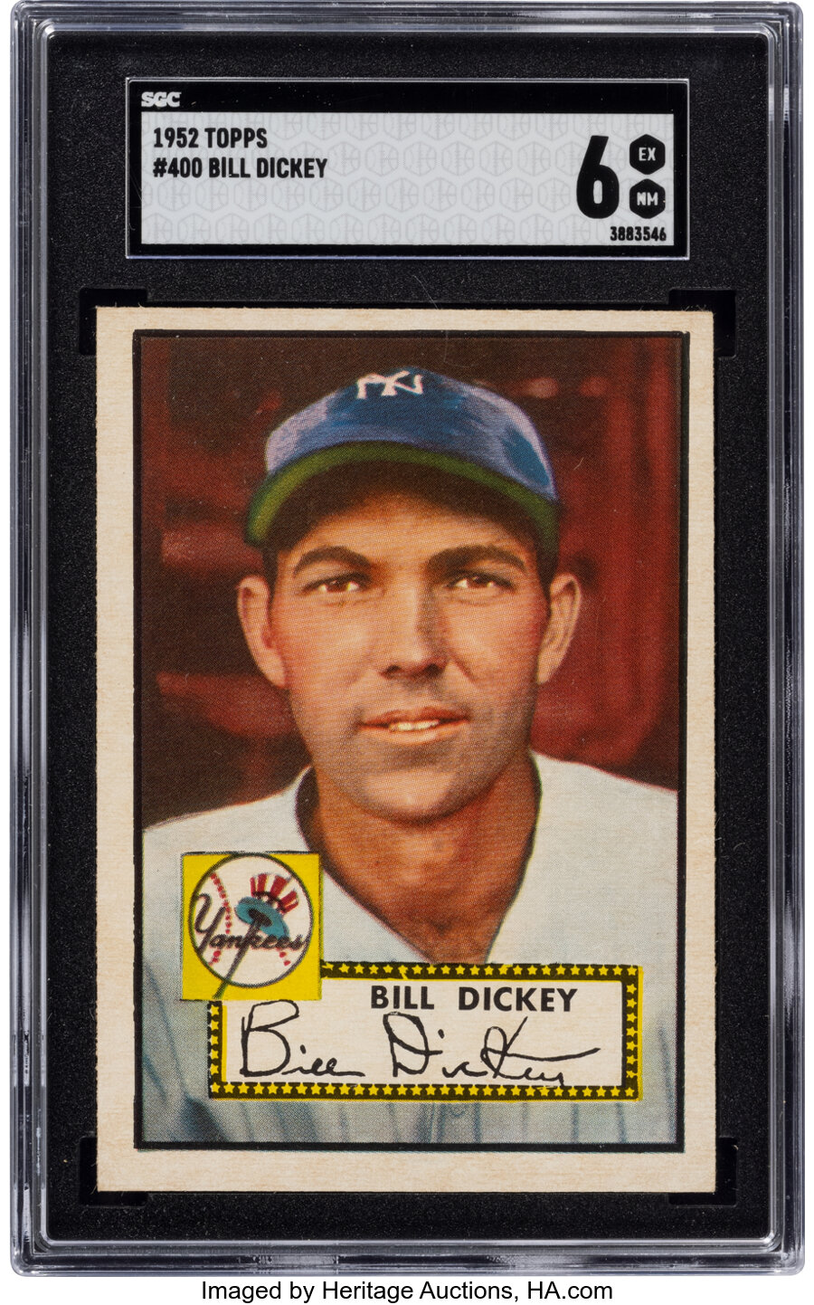 1952 Topps Bill Dickey #400 SGC EX/NM 6