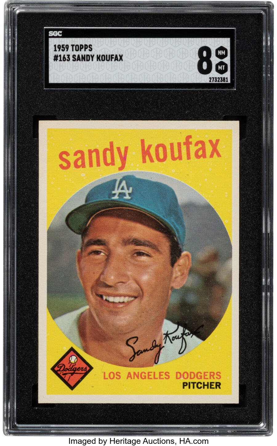 1959 Topps Sandy Koufax #163 SGC NM/MT 8