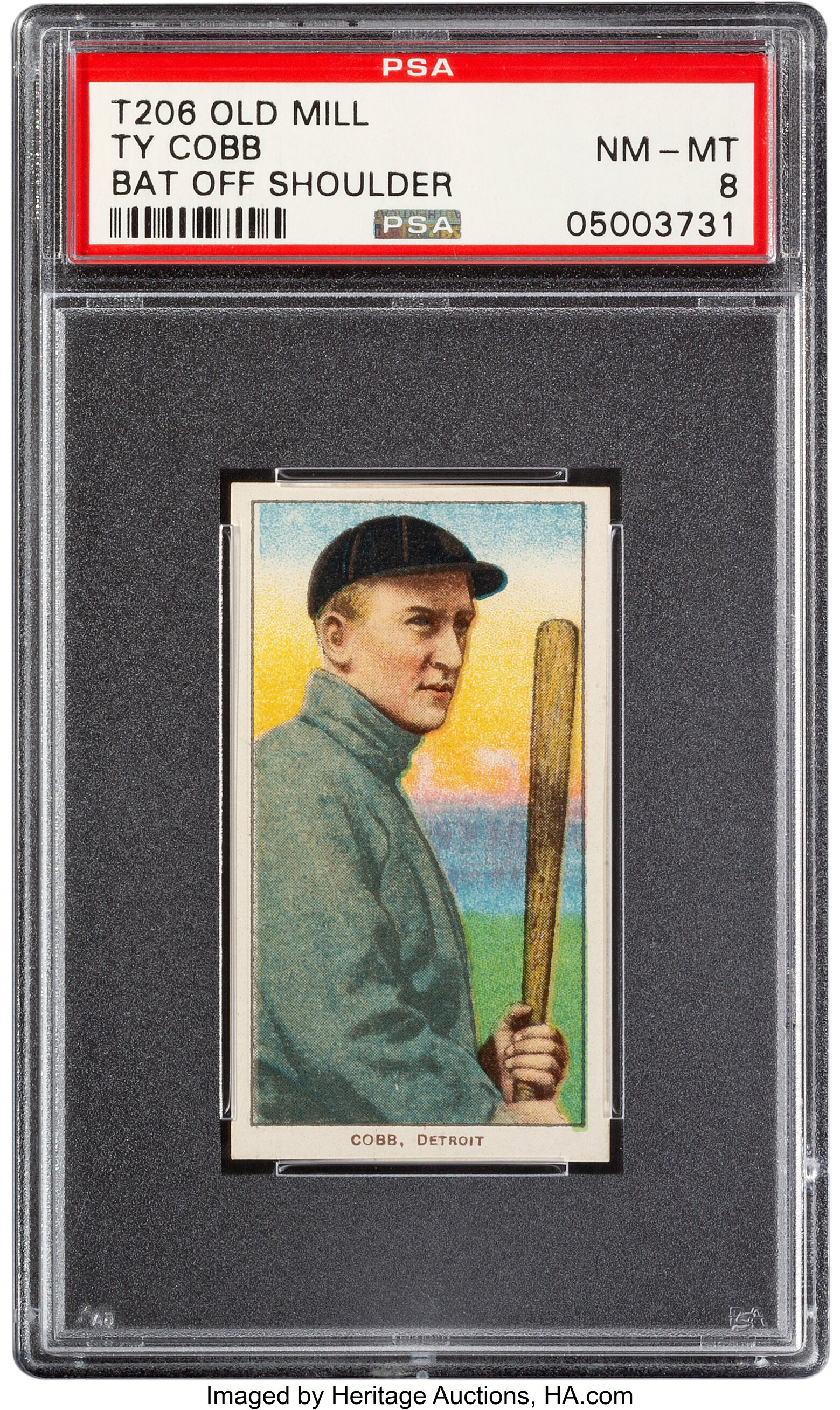 1909-11 T206 Old Mill Ty Cobb (Bat Off Shoulder) PSA NM-MT 8 - Pop