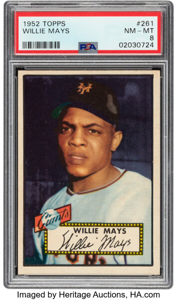 Baseball Cards:Singles (1950-1959), 1952 Topps Willie Mays #261 PSA NM-MT 8....