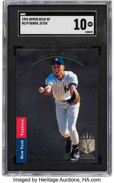 Baseball Cards:Singles (1970-Now), 1993 SP Derek Jeter Rookie #279 SGC Gem Mint 10....