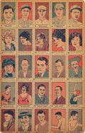Baseball Cards:Lots, 1926 W512 Strip Cards Uncut Panel (25)- With Ruth and Hornsby....