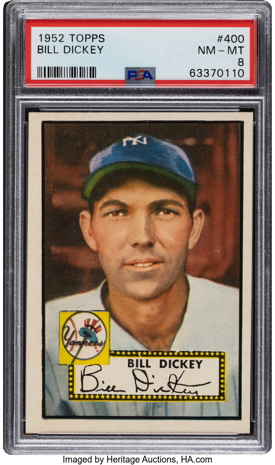 1952 Topps Bill Dickey #400 PSA NM-MT 8 - Only Three Higher!