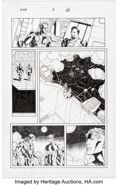 Original Comic Art:Story Page, Sean Chen and Scott Hanna Nova #2 Story Page 11 Original Art (Marvel, 2007)....
