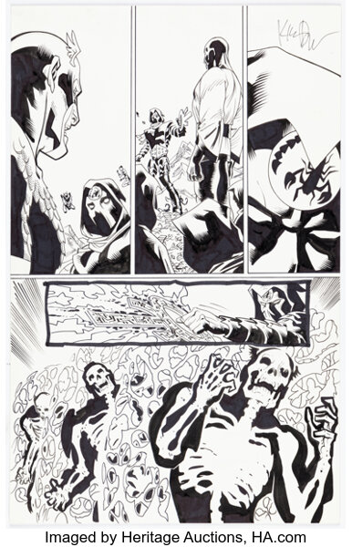 Original Comic Art:Story Page, Kieron Dwyer and Rick Remender Avengers #60 (475) Story Page 5 Original Art (Marvel, 2003).