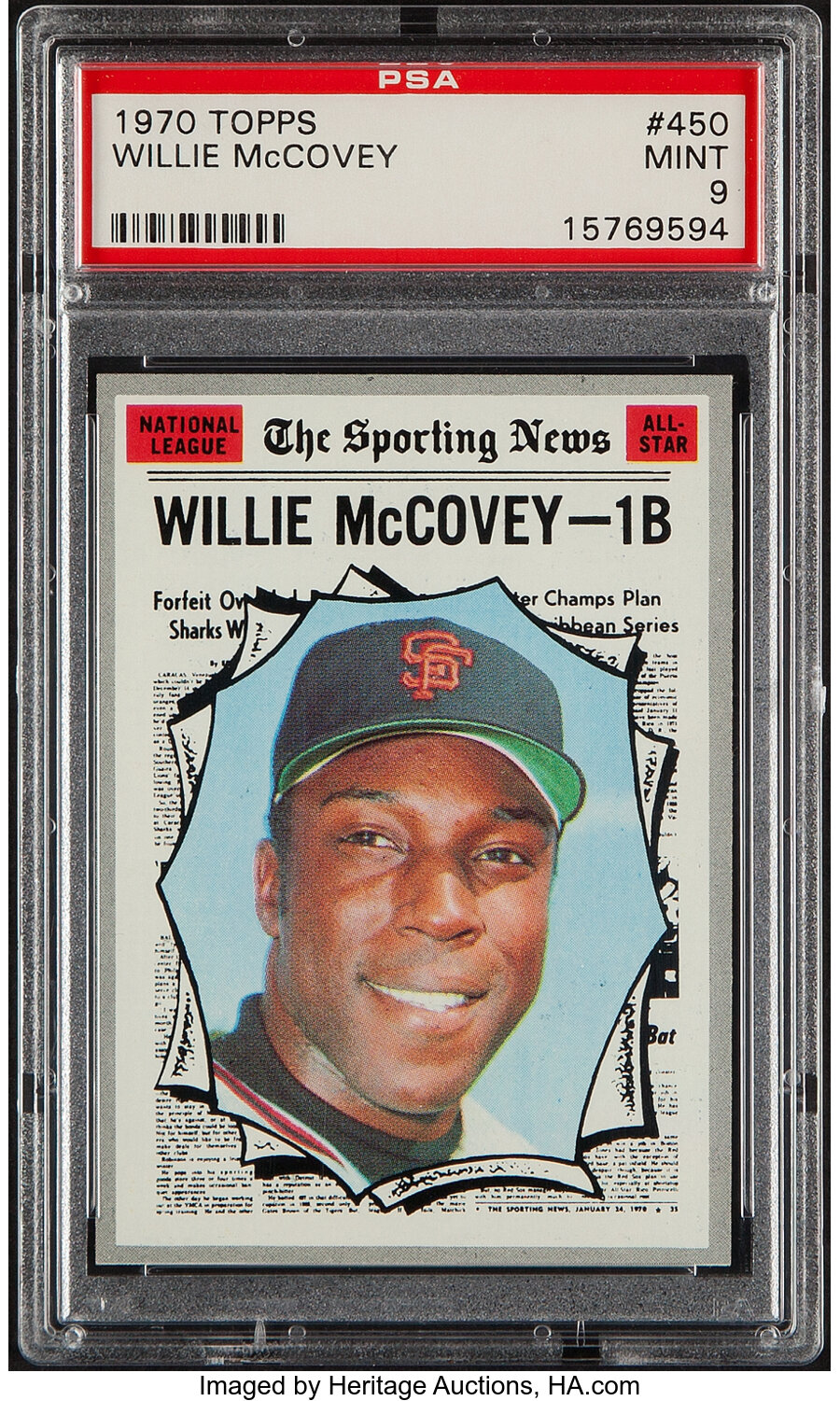 1970 Topps Willie McCovey All-Star #450 PSA Mint 9