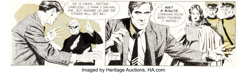 Original Comic Art:Comic Strip Art, Al Williamson Secret Agent Corrigan Daily Comic Strip Original Art dated 3-8-69 (King Featur...