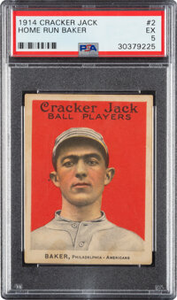 1914 Cracker Jack Home Run Baker #2 PSA EX 5