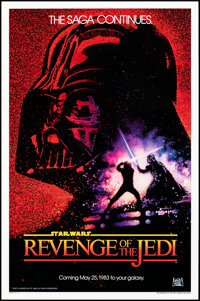 Revenge of the Jedi (20th Century Fox, 1982). Rolled, Very Fine+. One Sheet (27" X 41") Advance Dated Style, D...