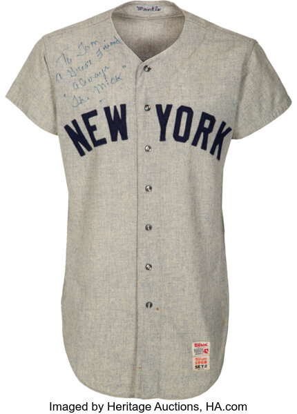 Baseball Collectibles:Uniforms, 1968 Mickey Mantle's Last New York Yankees Game Worn Jerse...