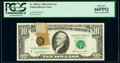 Retained Obstruction Error Fr. 2025-G $10 1981 Federal Reserve Note. PCGS Gem New 66PPQ