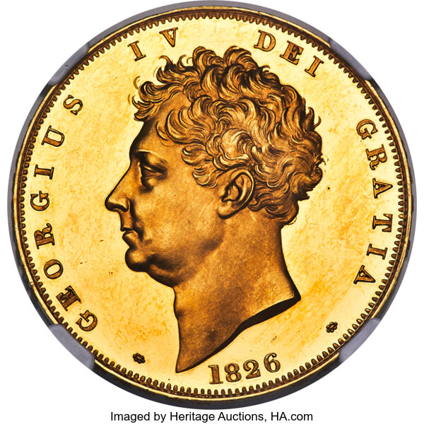 Great Britain, Great Britain: George IV gold Proof 5 Pounds 1826 PR63 Ultra Cameo NGC,...