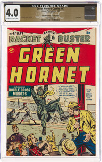Green Hornet Comics #47 The Promise Collection Pedigree (Harvey, 1949) CGC VG 4.0 Off-white to white pages