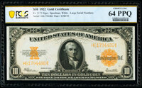 Fr. 1173 $10 1922 Gold Certificate PCGS Banknote Choice Unc 64 PPQ