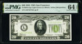 Fr. 2054-L $20 1934 Light Green Seal Federal Reserve Note. PMG Choice Uncirculated 64 EPQ