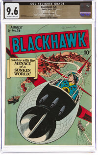 Blackhawk #26 The Promise Collection Pedigree (Quality, 1949) CGC NM+ 9.6 Off-white to white pages