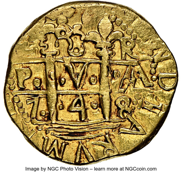 Peru, Peru: Ferdinand VI gold Cob 8 Escudos 1748 L-R AU Details (Mount Removed) NGC, ...
