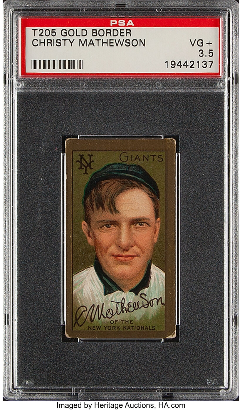 1911 T205 Hassan Gold Border Christy Mathewson PSA VG+ 3.5