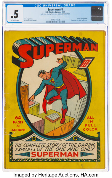 Golden Age (1938-1955):Superhero, Superman #1 Incomplete (DC, 1939) CGC PR 0.5 Off-white pages....