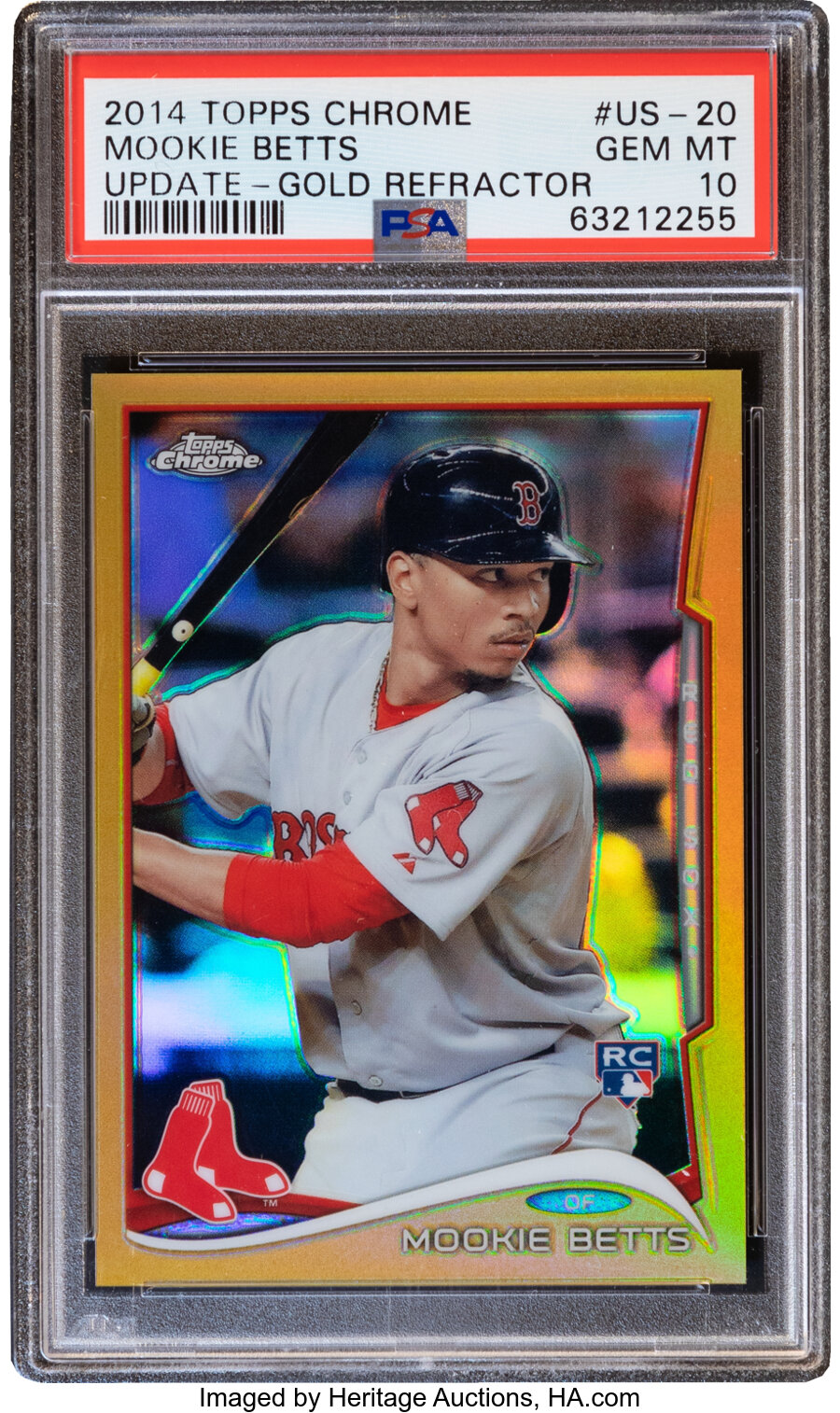 2014 Topps Chrome Update Mookie Betts (Gold Refractor) Rookie #US-20 PSA Gem Mint 10 - #'d 197/250