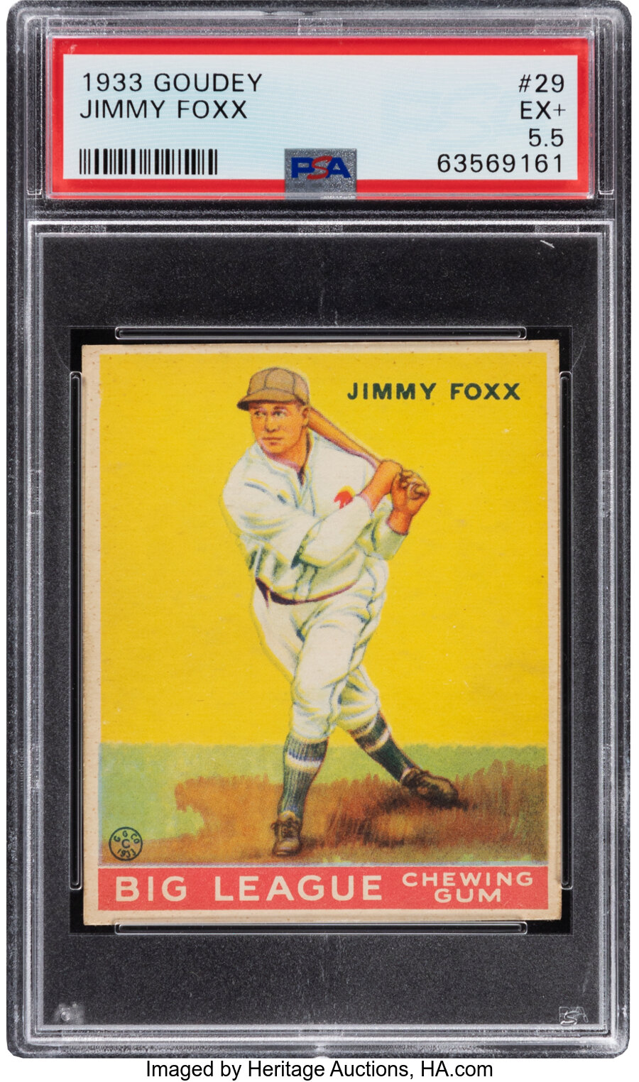1933 Goudey Jimmy Foxx #29 PSA EX+ 5.5