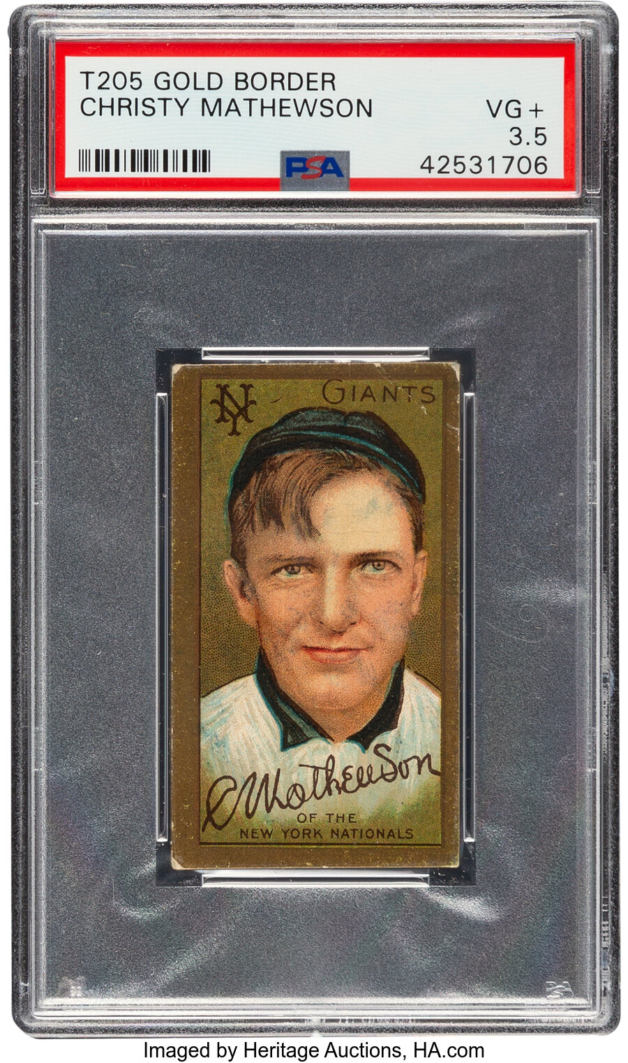 1911 T205 Gold Border Christy Mathewson PSA VG+ 3.5