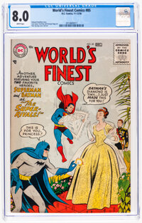 World's Finest Comics #85 (DC, 1956) CGC VF 8.0 White pages