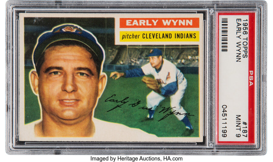 1956 Topps Early Wynn #187 PSA Mint 9 - Only One Higher