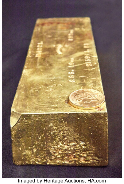 S.S. Central America Gold Ingots, Justh & Hunter Gold Ingot. 866.19 Ounces....