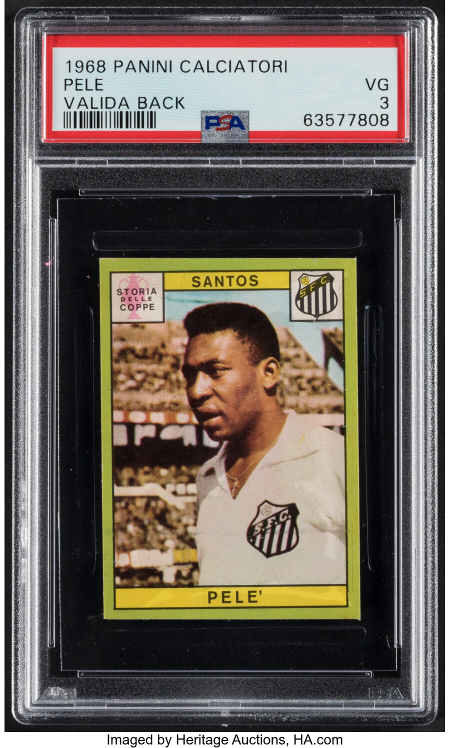 1968 Panini Calciatori Pele (Valida) PSA VG 3