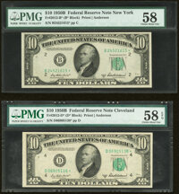 Fr. 2012-B*; D* $10 1950B Federal Reserve Star Note. PMG Choice About Unc 58; Choice About Unc 58 EPQ. ... (Total: 2 not...