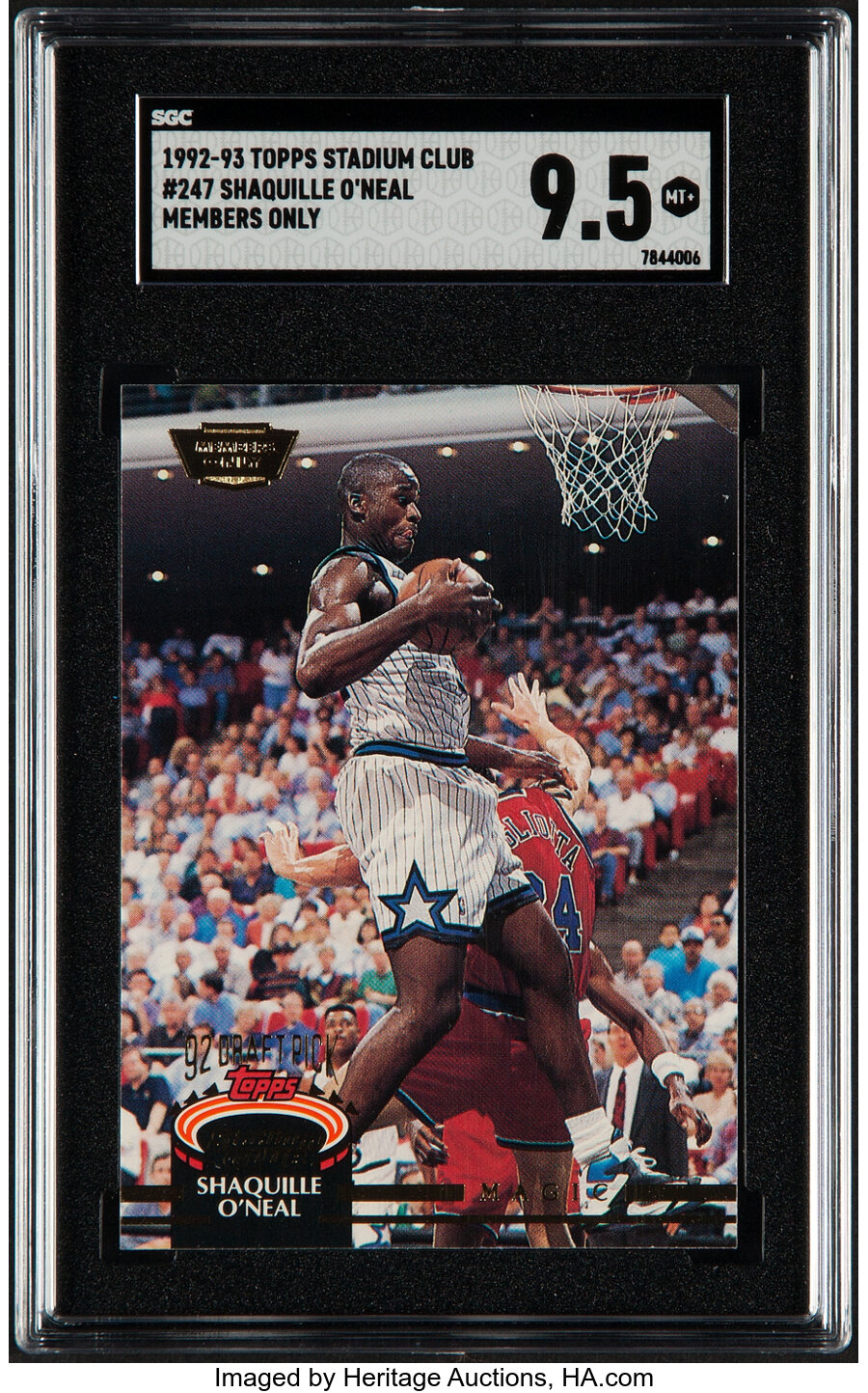 1992 Stadium Club Shaquille O'Neal (Members Only) #247 SGC Mint+ 9.5