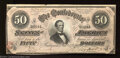 Confederate Notes:1864 Issues, 1864 $50 Portrait of Jefferson Davis; Black with Reddish ...