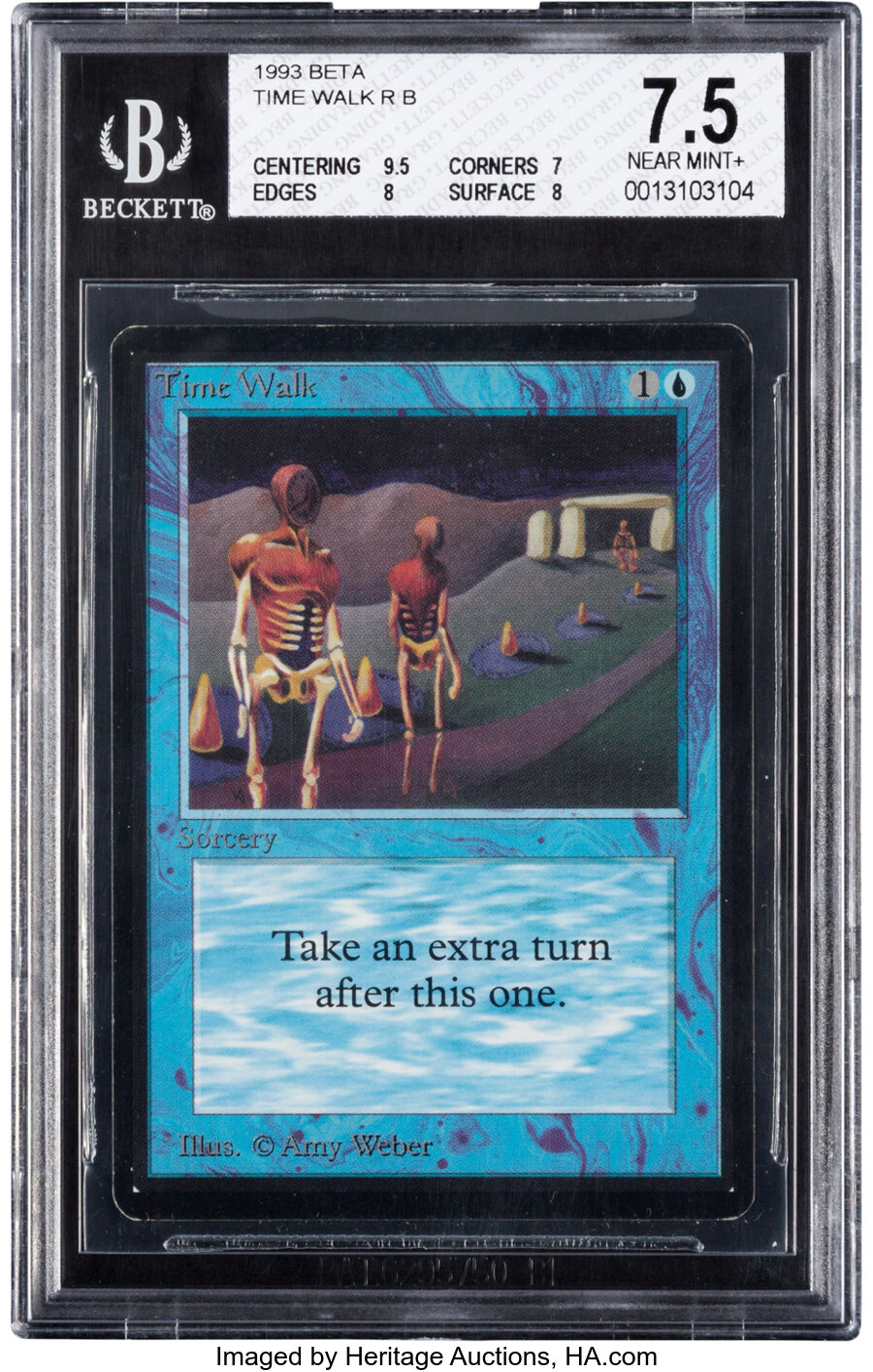 Magic: The Gathering Time Walk Beta Edition Trading Card (Wizards of the Coast, 1993) BGS NEAR MINT+ 7.5