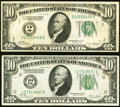 Fr. 2000-B $10 1928 Federal Reserve Note. Fine-Very Fine; Fr. 2001-L $10 1928A Federal Reserve Note. Fine-Very Fine...
