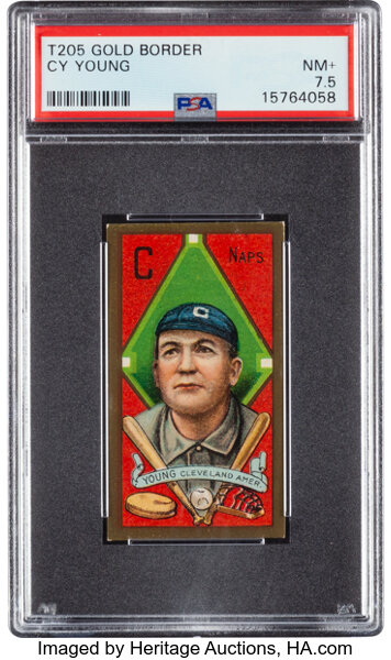 Baseball Cards:Singles (Pre-1930), 1911 T205 Piedmont Cy Young PSA NM+ 7.5....