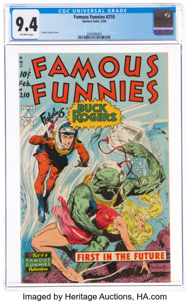 Golden Age (1938-1955):Science Fiction, Famous Funnies #210 (Eastern Color, 1954) CGC NM 9.4 Off-w...