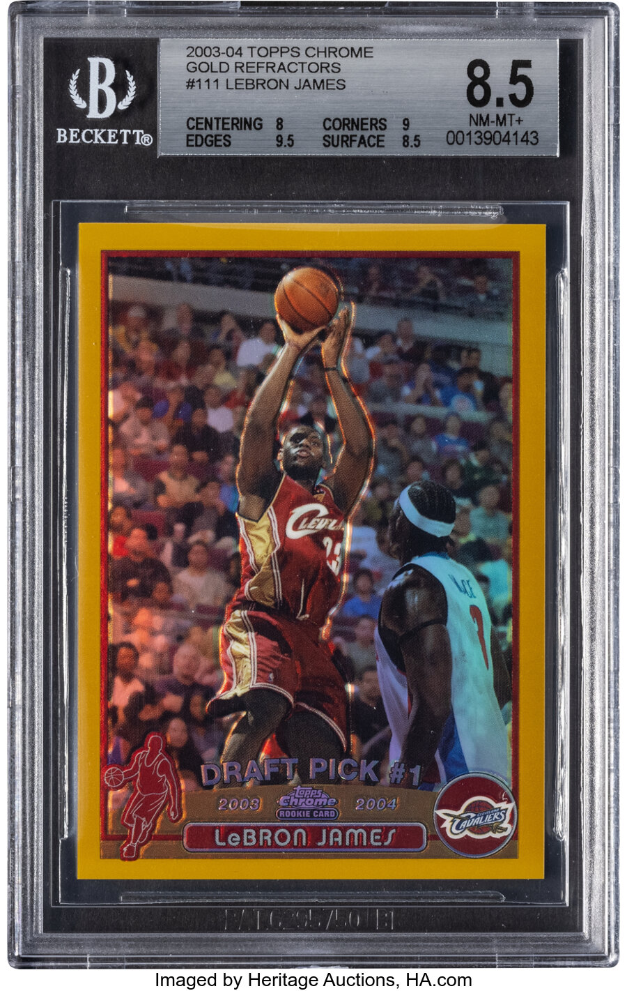 2003 Topps Chrome LeBron James Rookie (Gold Refractor) #111 BGS NM-MT+ 8.5 - #'d 43/50