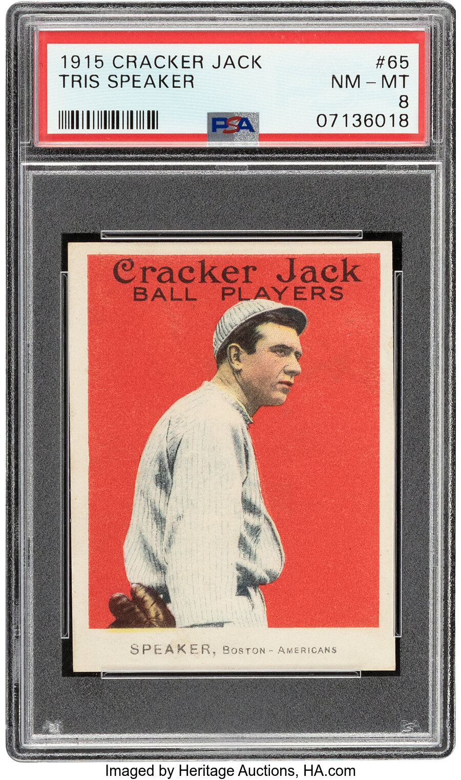 1915 Cracker Jack Tris Speaker #65 PSA NM-MT 8 - None Higher!